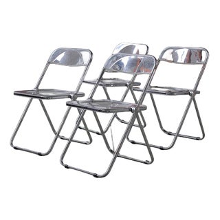 Plia Folding Chairs by Giancarlo Piretti for Castelli / Anonima Castelli, 1960s, Set of 4 For Sale