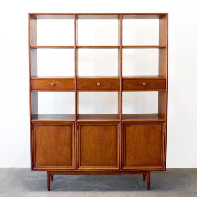Drexel Drexel Declaration Walnut Room Divider Designed by Kipp Stewart & Stewart MacDougall For Sale - Image 4 of 12