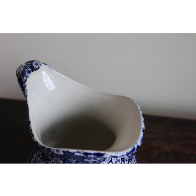 Burleigh Early 20th Century Blue Calico Large Pitcher For Sale - Image 4 of 6