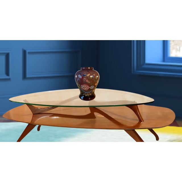 Glass Murano Peacock Floral Purple Art Glass Vase For Sale - Image 7 of 18