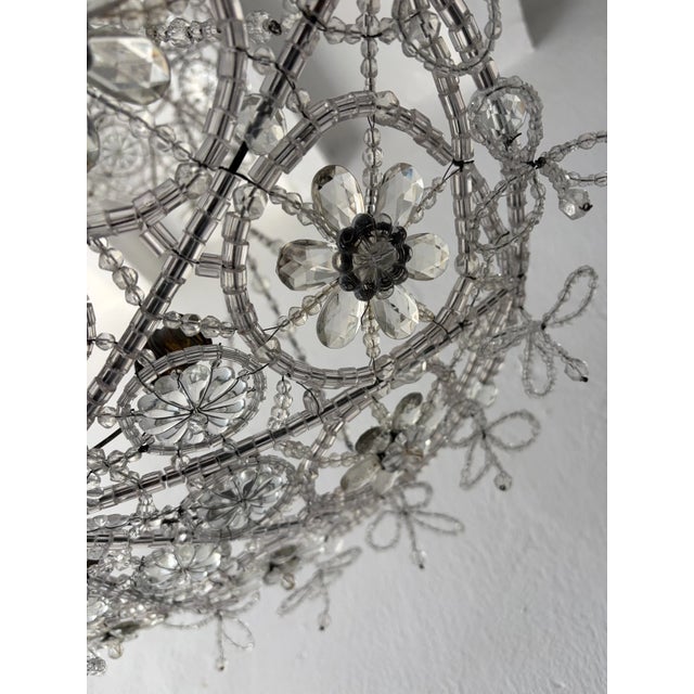 1920s Bows Maison Bagues Style Italian Beaded Crystal Chains Chandelier For Sale - Image 6 of 15