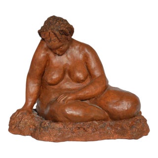 1970s Sheila Goldberg Nude Female Terracotta Sculpture For Sale