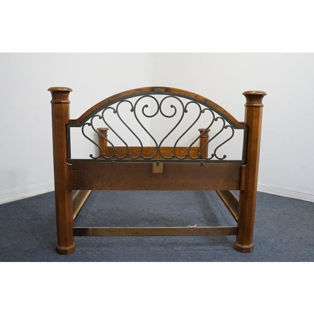 Thomasville Furniture Renaissance Collection Solid Oak Adjustable King / Queen Size Canopy Bed 34511-475 For Sale - Image 17 of 18