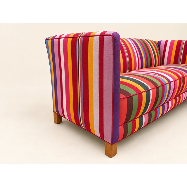 Red Danish Sofa in Hamaca Rojo Fabric by Angelo Donghia, 1960s, Svenskt Tenn For Sale - Image 8 of 14