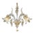Italian Luxury Wall Sconce in Clear Murano Glass With Gold Floral Motifs For Sale