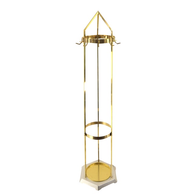 Brass Cloakroom with Umbrella Stand from Wiener Werkstätte, Wienna, 1920s For Sale