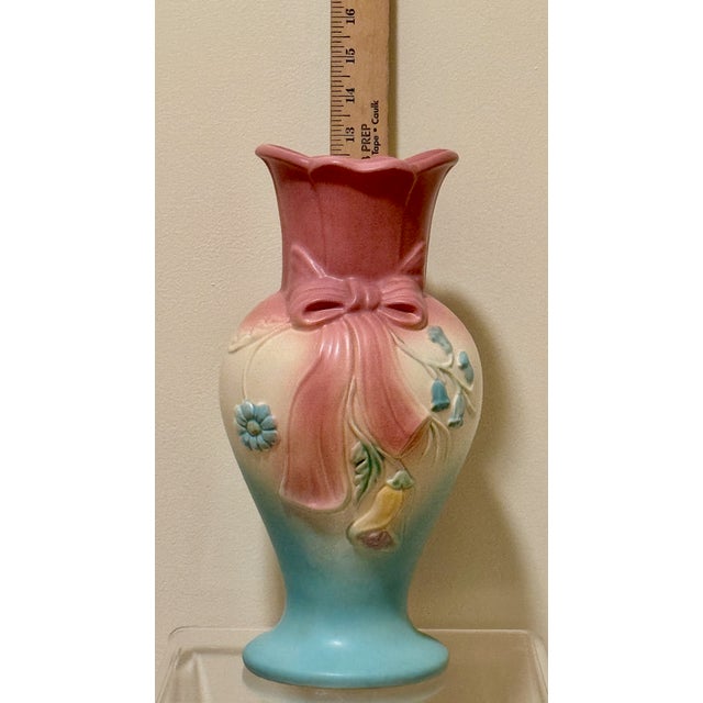 1940s 1940s Vintage Large Hull Pottery Bow Knot Vase For Sale - Image 5 of 12