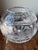 Vintage Etched and Cut Crystal Glass Rose Bowl Thumbrint design at the rim of the bowl and Floral Etched motif 3.5”...