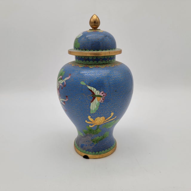 Large Blue Chinese Cloisonne Urn For Sale In Las Vegas - Image 6 of 11