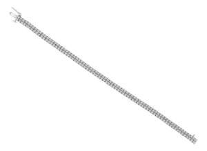 Double Row Diamond Line Bracelet 14k White Gold
