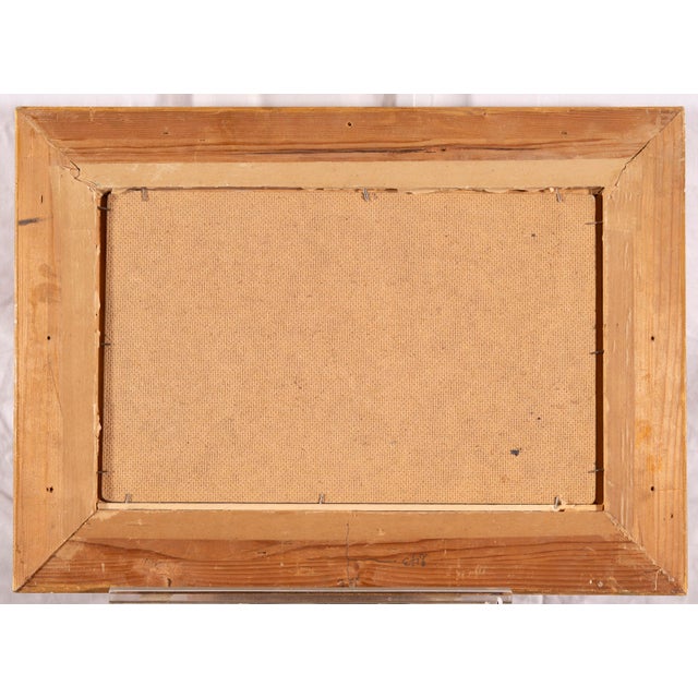 Ezelino Briante, Harbor with Moored Boats at Sunset, Oil on Panel For Sale - Image 11 of 15