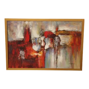 Vintage Abstract Expressionist Original Oil Painting, Signed 'K. Hillman'