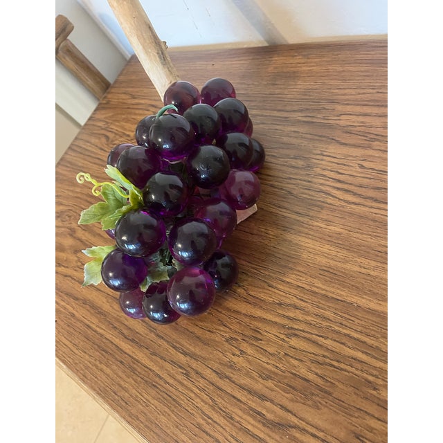 Mid-Century Modern Lovely Vintage Mid-Century Modern Royal Purple Lucite Acrylic Grape Cluster Centerpiece For Sale - Image 3 of 12