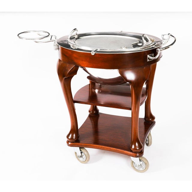 Antique Art Deco Drakes Silver Plated Beef Carving Trolley, 1930s For Sale - Image 16 of 18