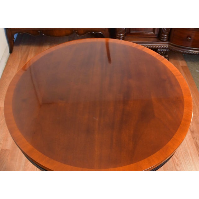 Wood 1940 English Chippendale Style Mahogany Accent Center Round Table For Sale - Image 7 of 11
