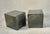 Plastic Pair Vintage Martha Sturdy Resin Cube Charcoal Grey Vases For Sale - Image 7 of 12