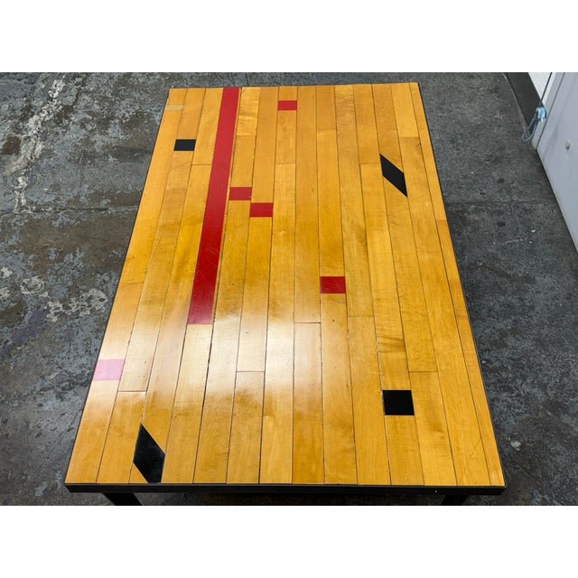 Early 21st Century Reclaimed Wood From Gym Floor Coffee Table For Sale - Image 5 of 12