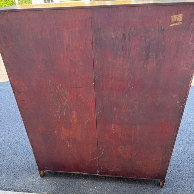 Antique Larkin 2 Door Mahogany Bookcase With Leaded Glass Doors For Sale - Image 9 of 18
