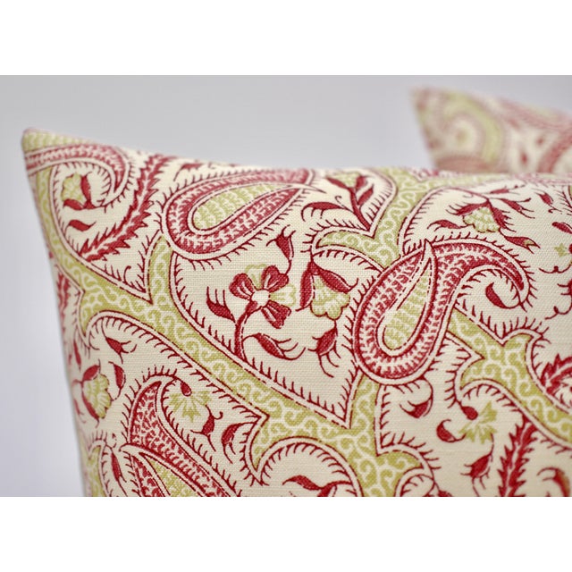 Traditional Elizabeth Benefield "Sultan's Paisley" 20" X 12" Lumbar Pillows - a Pair For Sale - Image 3 of 6