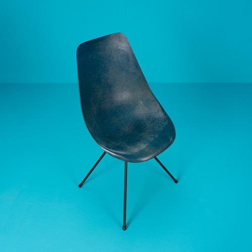 Blue Gelcoat Chair by Jean Raymond Picard, 1950s For Sale - Image 4 of 11