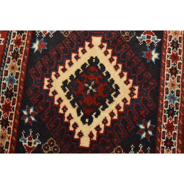 Cabin Vintage Yalameh Rug 5' X 6'5'' Multicolor Wool Tribal Hand-Knotted Carpet For Sale - Image 3 of 11