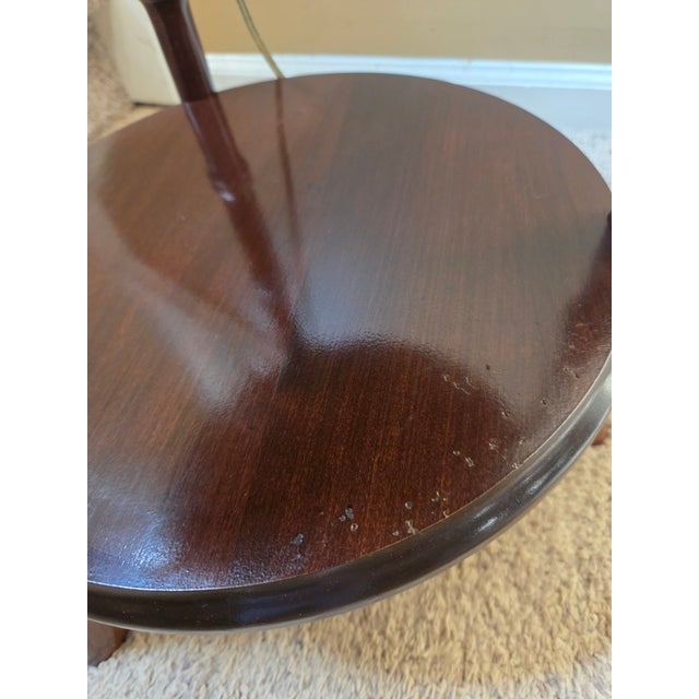 Vintage Faux Bamboo Brass Tray Side Table Floor Lamp For Sale - Image 13 of 14
