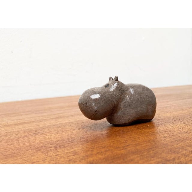 Mid-Century Ceramic Hippo Figurine, 1960s For Sale - Image 5 of 16