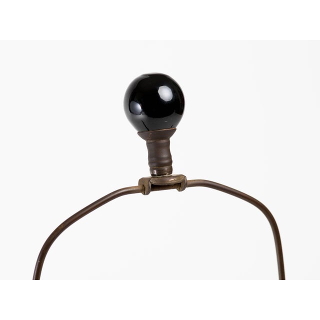 Wood Blenko Smoky Blue Glass Bottle Lamp For Sale - Image 7 of 9