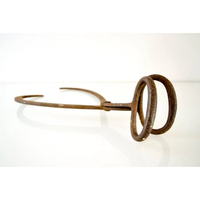Brown Antique Vintage Industrial Hand-Forged Cast Iron Ice Block Tongs For Sale - Image 8 of 9