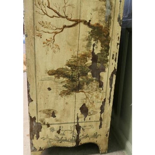 Paint Antique Painted Chinoiserie Lacquer Cupboard with Outdoor Scenes, 1850 For Sale - Image 7 of 10