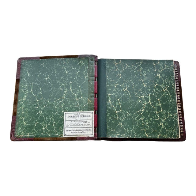 Early 20th Century Early 20th Century Trust of New York City Vintage Leather Ledger Book For Sale - Image 5 of 11