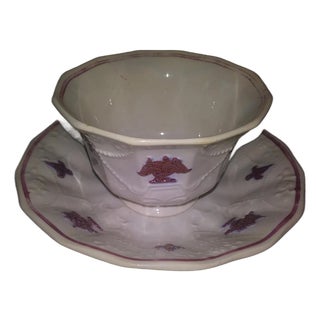 19th Century Handle-less Teacup Adderley CHELSEA Embossed Porcelain For Sale