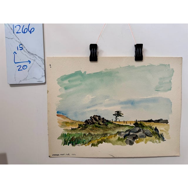 Paper Henry Emil Salloch Original Watercolor on Paper Chebogue Point, Ns, Canada. 1953. For Sale - Image 7 of 7