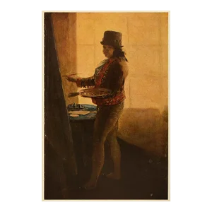 Circa 1940s After Francisco Goya "Self-Portrait" Vintage Full-Color Print
