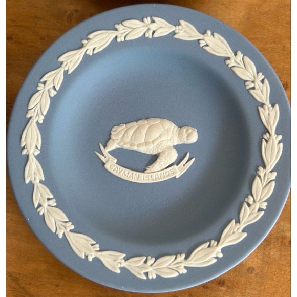 Lovely examples of Wedgwood Jasperware, specifically a collection of small dishes (often referred to as pin dishes or...
