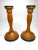 1920s Vintage Art Deco Orange & Black Czechoslovakian Glass Candlesticks, a Pair For Sale - Image 5 of 11