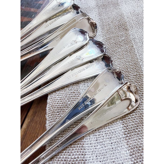 Mid-Century Modern 12 Vintage Silver Plated Soup Spoons From the Key Biscayne Hotel Miami For Sale - Image 3 of 5