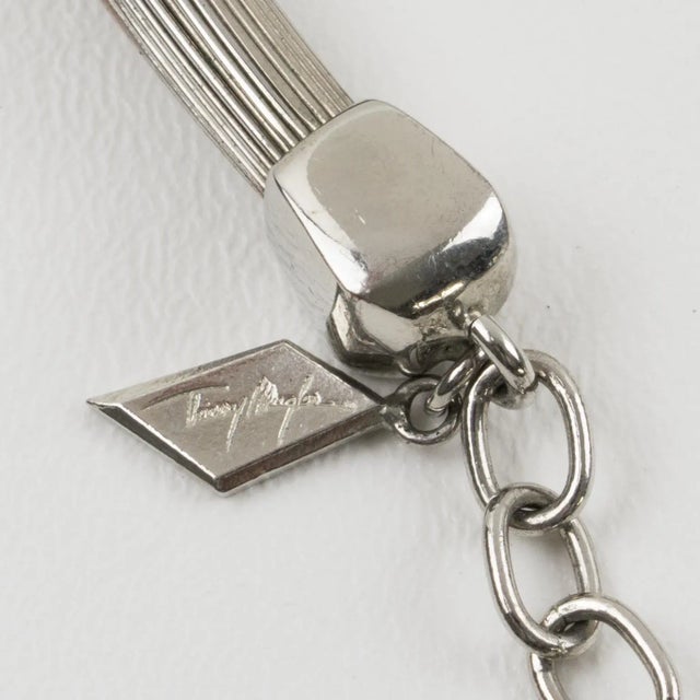 Thierry Mugler Silvered Metal Multi-Strand Wire Choker