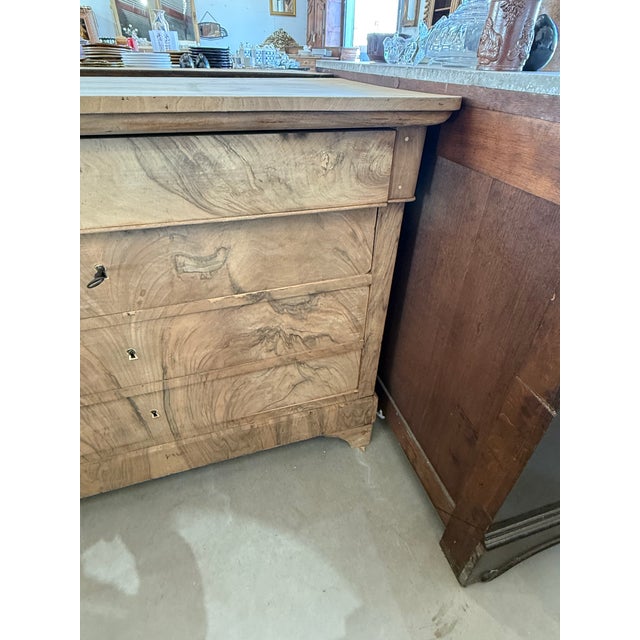 19th Century French Louis Philippe Burl Walnut Bleached Chest of Drawer / Commode For Sale - Image 12 of 12