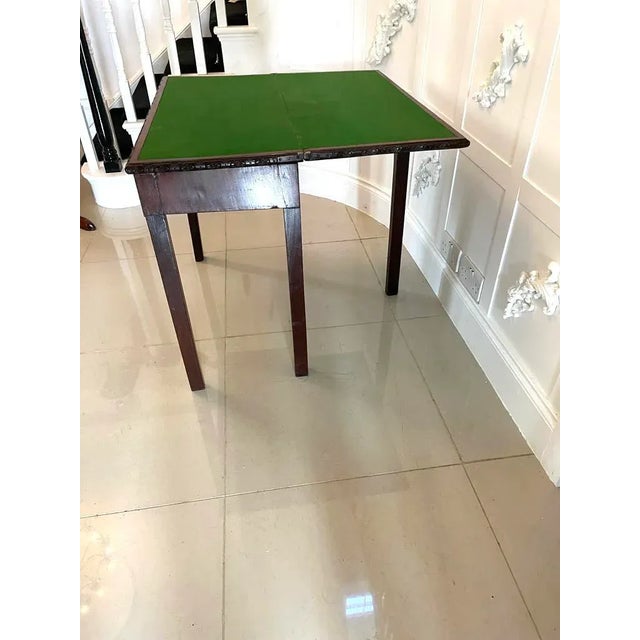 Wood Antique 18th Century George III Chippendale Mahogany Carved Card Table, 1780s For Sale - Image 7 of 12