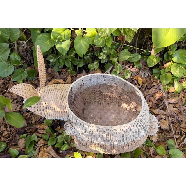 Vintage Monumental Wicker & Rattan Bunny by Mackenzie Childs For Sale - Image 11 of 11