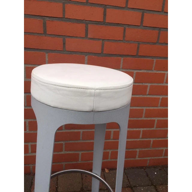 Metal & Leather Stool by Leonardo Rossano for Lapalma, 2000s For Sale - Image 10 of 14