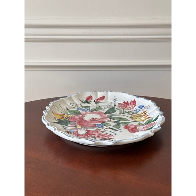Italian Hand Painted Floral Platter For Sale In Washington DC - Image 6 of 10