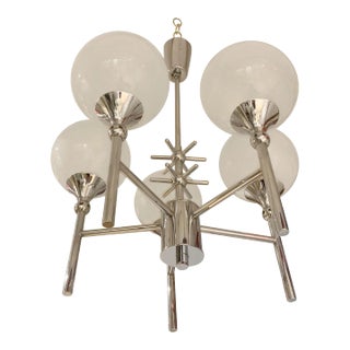 French Opaline Whimsical 1970s 5-Light Pendants For Sale