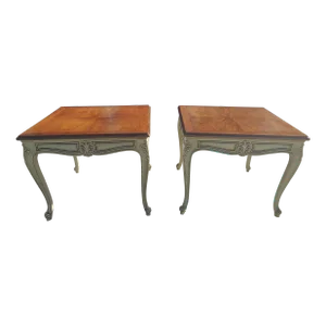 Henredon Mid 20th Century Vintage Walnut End Table With Book Match Veneer Top - a Pair