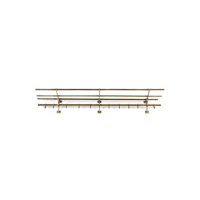 Long Brass Luggage Rack with Hooks For Sale - Image 11 of 11