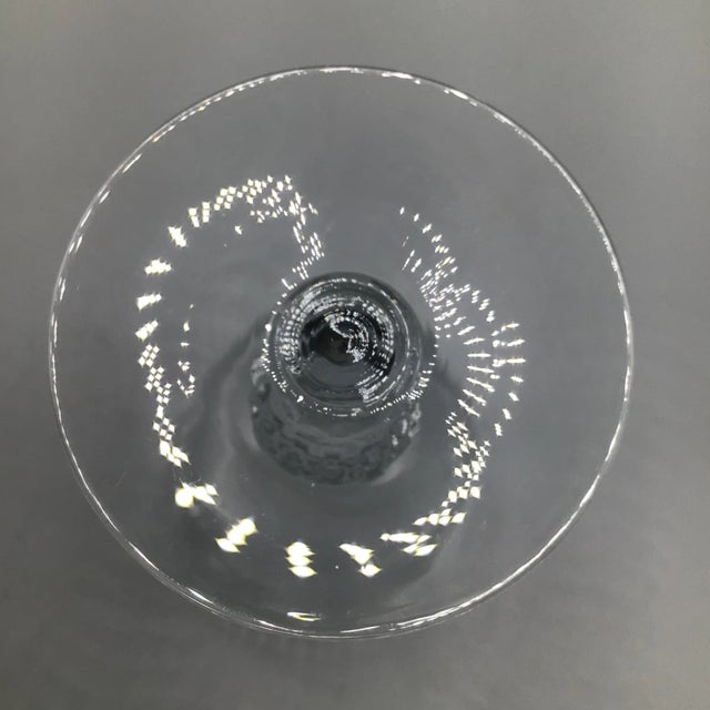 Morgantown "Eton" Water Goblets Cut Ball Stem, With Cross Hatch Band -Set of 5 Crystal Glasses For Sale - Image 12 of 13