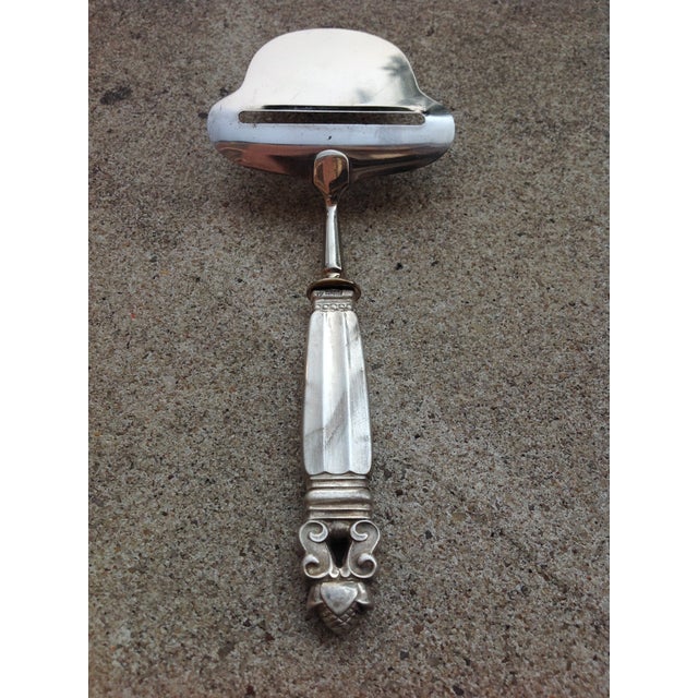 Silver Mid 20th Century Georg Jensen Cheese Plane Slicer Sterling Handle Ss Blade Acorn Pattern For Sale - Image 8 of 13