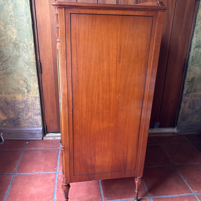 Brown 1930’s John Widdicomb Satinwood Highboy Dresser For Sale - Image 8 of 12
