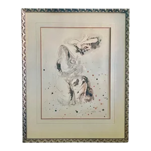 1960s Reuven Rubin "Mother and Child" Original Lithograph Print, 1961